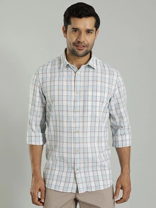 Indian Terrain Men's Regular Fit Full Sleeve Checkered Multicolor Shirt